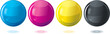 Process CMYK glass orbs Process CMYK glass orbs