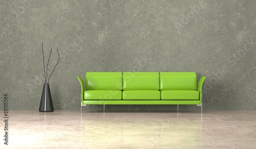 Illustration: Wohndesign - grünes Sofa Wohndesign - grünes Sofa