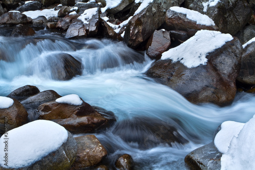 Photo: Rapid River flows into the mountains. Rapid River flows into the mountains.