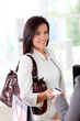 Beautiful modern woman buying with credit card Beautiful modern woman buying with credit card