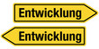 2 Pfeilschilder gelb ENTWICKLUNG