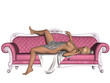 Sexy nude girl posing on a sofa