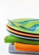 colorful plate  and napkins for picnics
