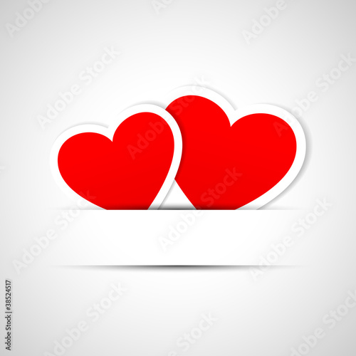 Vector: valentines day card with two hearts valentines day card with two hearts