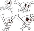Vector: cartoon skull and bones cartoon skull and bones