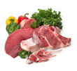 Foto: raw meat with vegetables raw meat with vegetables