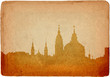St Nikolas church in grunge style