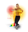 Young Woman Exercising on White Young Woman Exercising on White