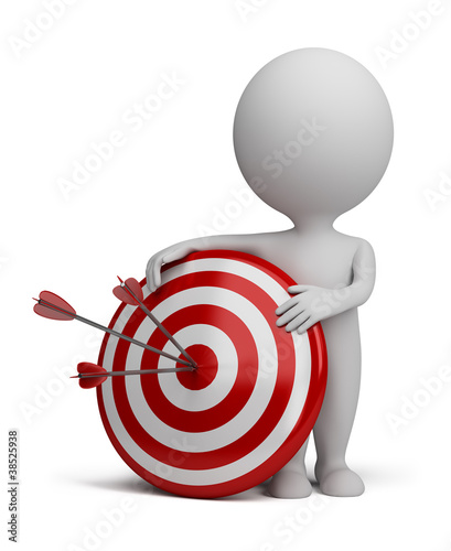 Illustration: 3d small people - target 3d small people - target