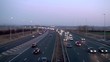 Motorway traffic at dusk