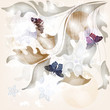 biglietto d'invito con decori e farfalle