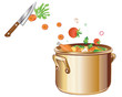 Cooking soup with vegetables