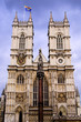 The facade of the iconic Westminster Abbey, London