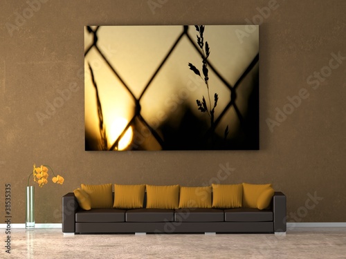 Photo: Wohndesign - Ledersofa mit Kissen Wohndesign - Ledersofa mit Kissen