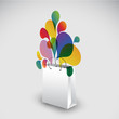 Exploding gift bag - vector illustration Exploding gift bag - vector illustration