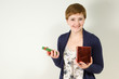 Woman holding open gift box