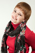Happy woman in studio