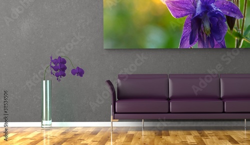 Photo: Wohndesign . lila Sofa mit Bild Wohndesign . lila Sofa mit Bild