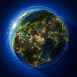 Illustration: Major global aviation routes on the globe Major global aviation routes on the globe