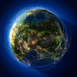 Major global aviation routes on the globe Major global aviation routes on the globe