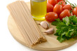 Whole wheat spaghetti, tomatoes, olive oil, parsley and garlic