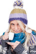 beautiful woman having cup of coffee