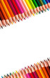 two groups of colorful pencils