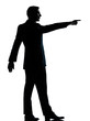 Photo: one business man poiting silhouette one business man poiting silhouette