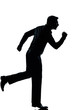 silhouette business man running full length