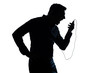 silhouette man portrait telephone videophone
