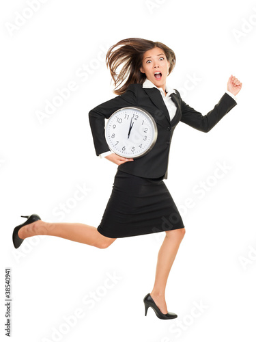 Photo: Stress - business woman running late Stress - business woman running late