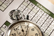 Monthly calendar and stopwatch