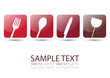 Vektor: Besteck Button Rot Besteck Button Rot