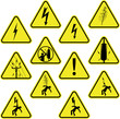 Set of electricity sign symbols.