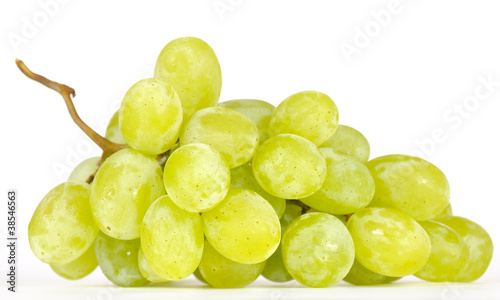 Photo: Cluster of White Muscat Grapes Isolated on White Background Cluster of White Muscat Grapes Isolated on White Background