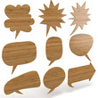 3d wooden text bubbles collection