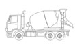 Cement mixer truck vector