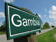 Gambia signpost along a rural road Gambia signpost along a rural road