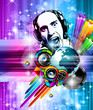 Background for music international disco event