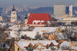Vilnius old town cityscape, winter morning