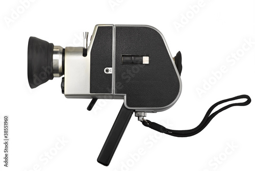 Photo: camera super 8 isolated on white camera super 8 isolated on white