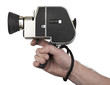Hand holding a camera super 8