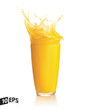 Vektor: Orange juice splash on a white background. Vector. Mesh Orange juice splash on a white background. Vector. Mesh