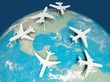 3d Airplane Routes on world map