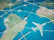 3d Airplane Routes on world map
