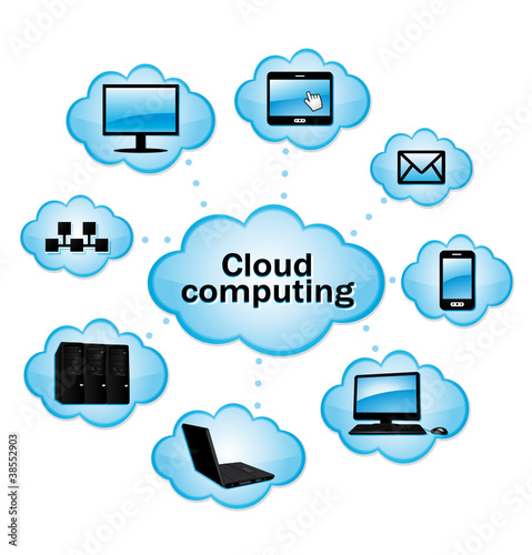 Vector: Cloud computing. Cloud computing.