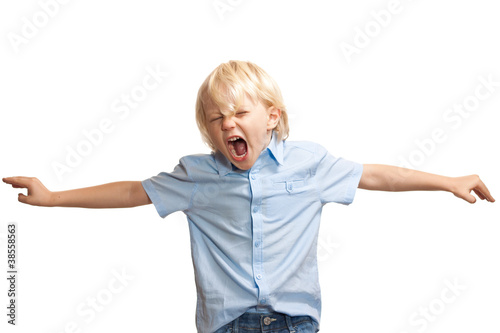 Photo: Loud, screaming young boy Loud, screaming young boy