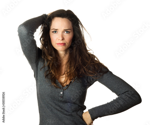 Photo: Portrait of a concerned woman Portrait of a concerned woman