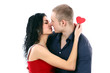 Valentine couple in kiss isolated on white Valentine couple in kiss isolated on white