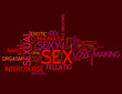 "SEX" Tag Cloud (erotic red hot sexual love making sexy sensual)